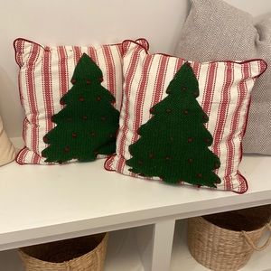 Christmas tree holiday plaid pillow SET